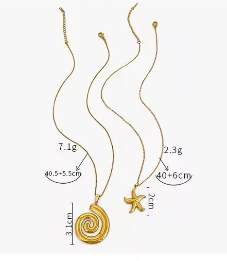Set of Two - Starfish Vertex Necklace