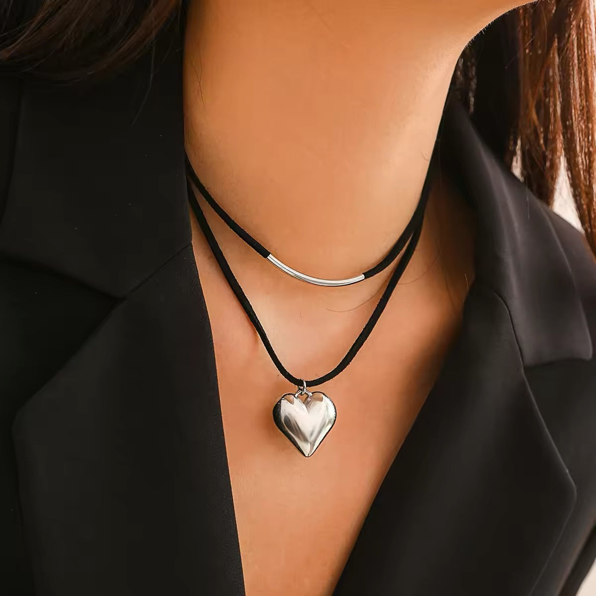 Black Velvet Punk Necklace