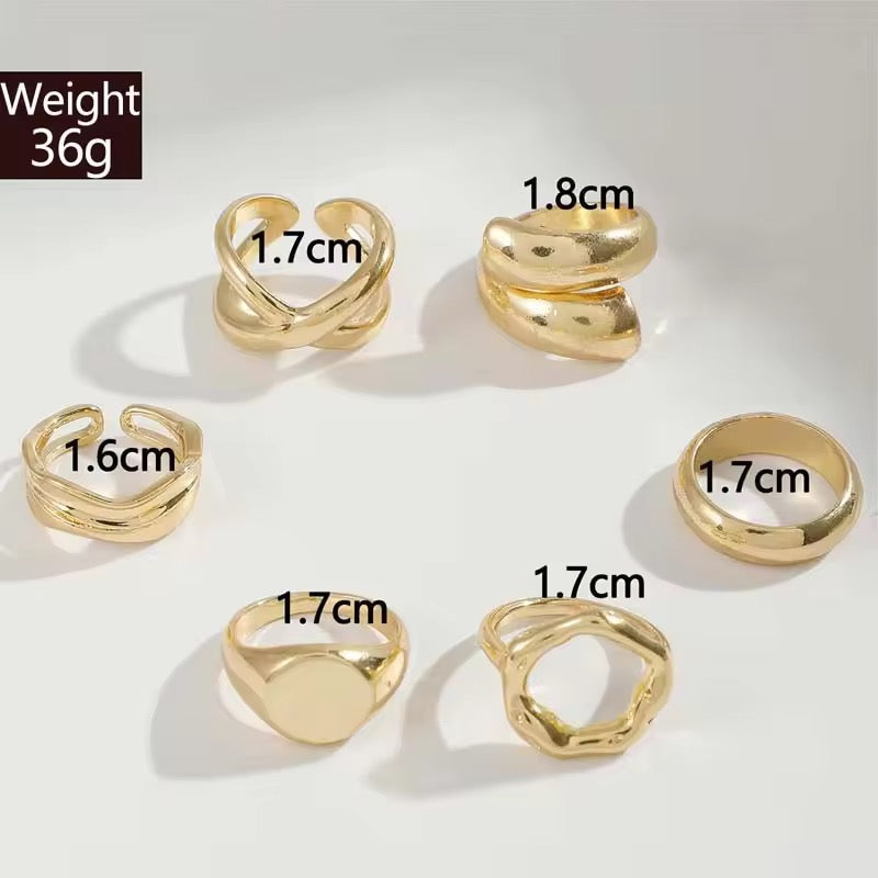Set of 6 - Adjustable Ring Set