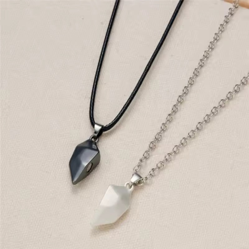 Set of Two - Couple Love Magnet Necklace