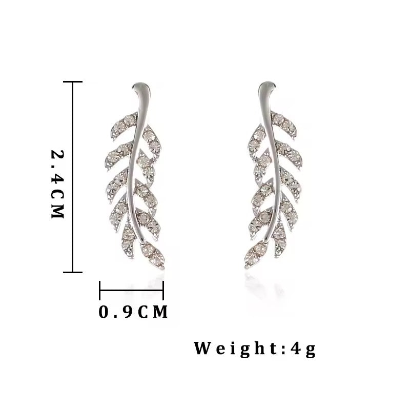 Zircon Leaf Earrings