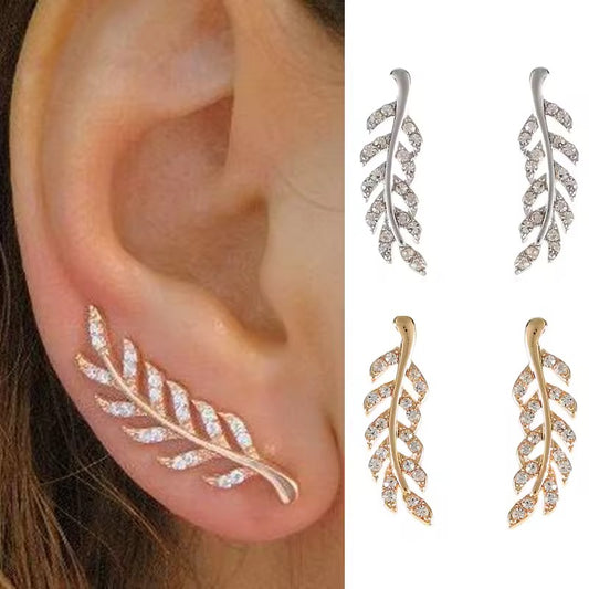Zircon Leaf Earrings