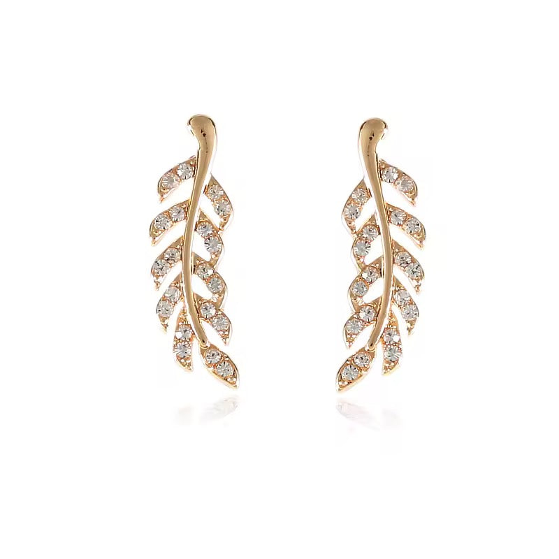 Zircon Leaf Earrings