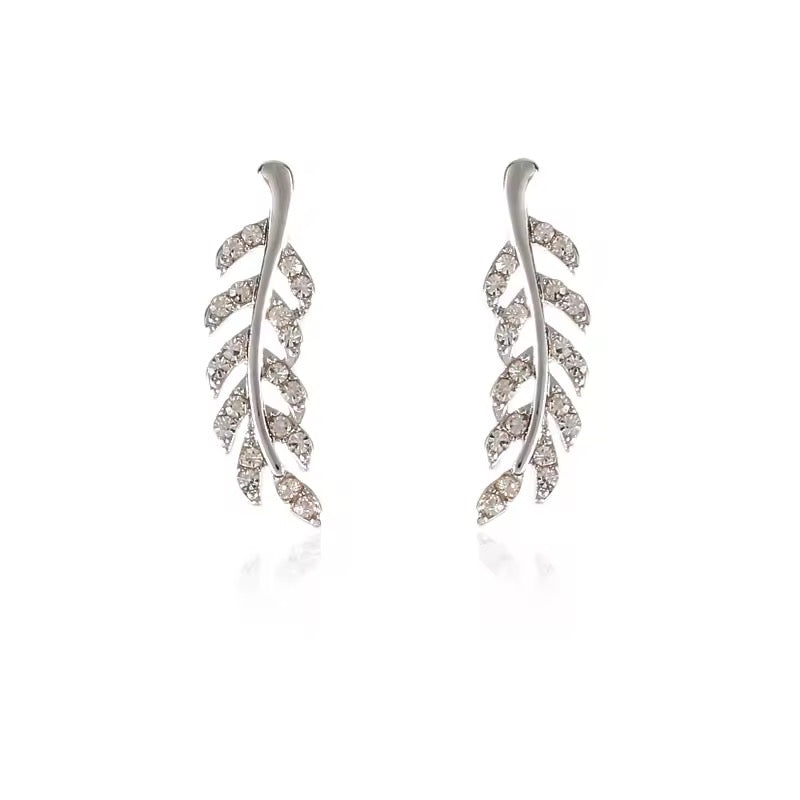 Zircon Leaf Earrings