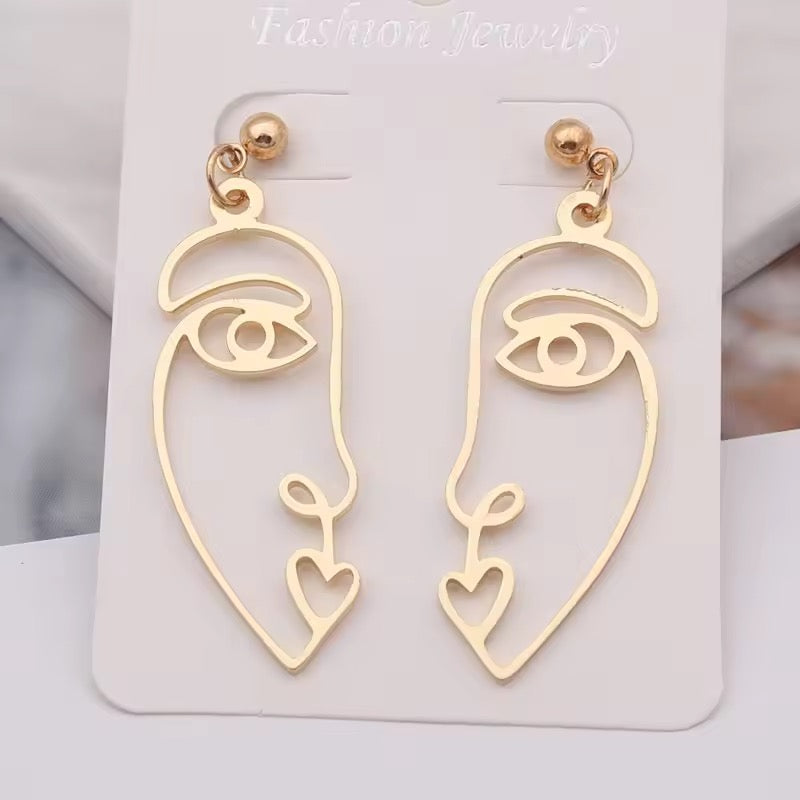 Face Drop Dangle Earrings