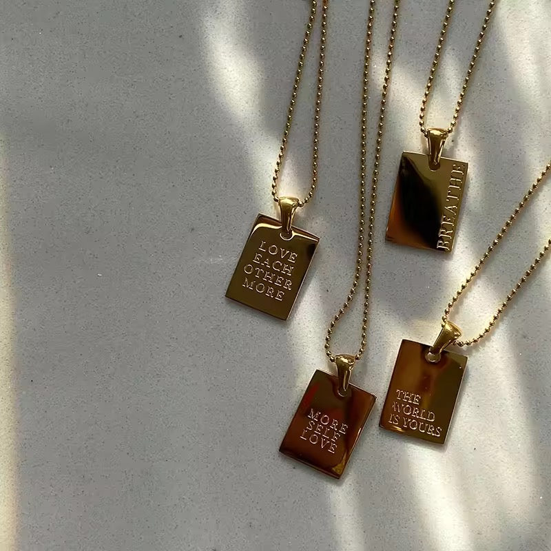 Engraved Quote Necklace