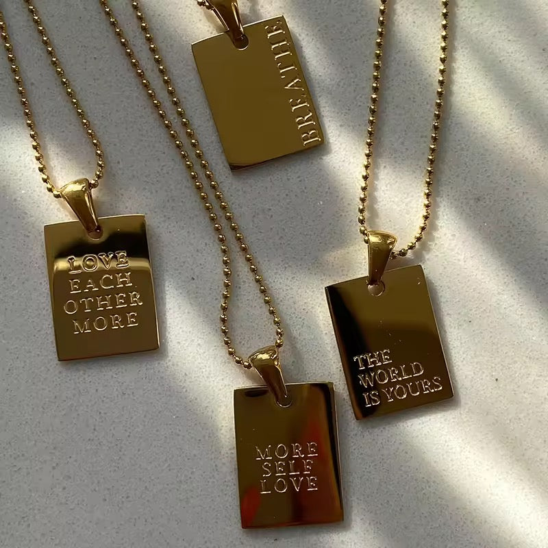 Engraved Quote Necklace