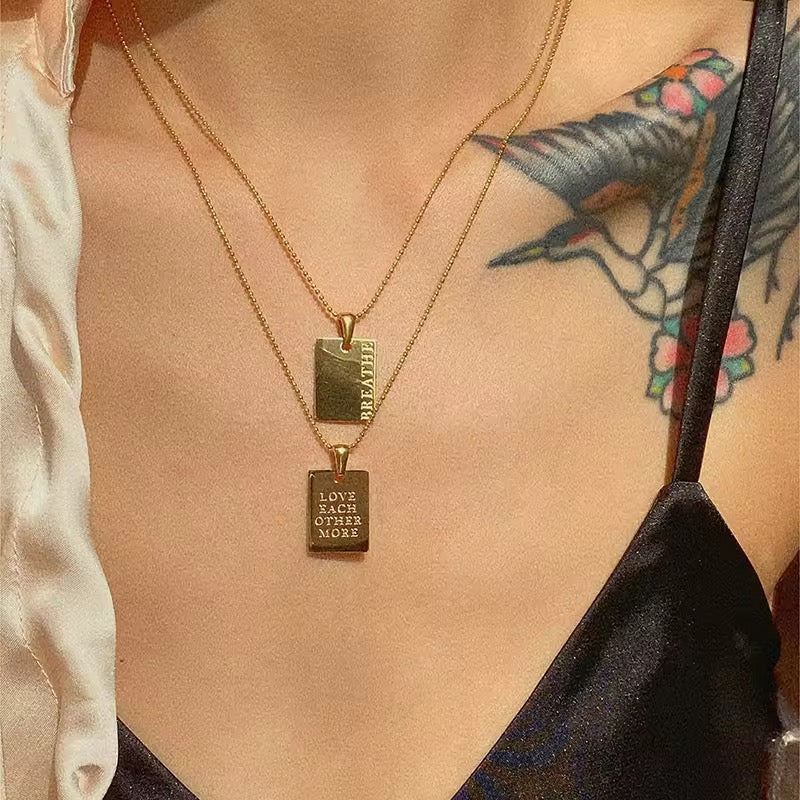Engraved Quote Necklace
