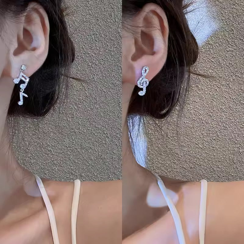 Crystal Musical Notes Earrings