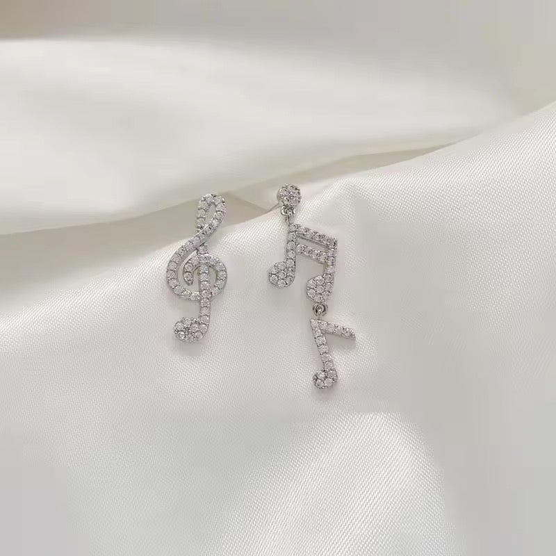 Crystal Musical Notes Earrings