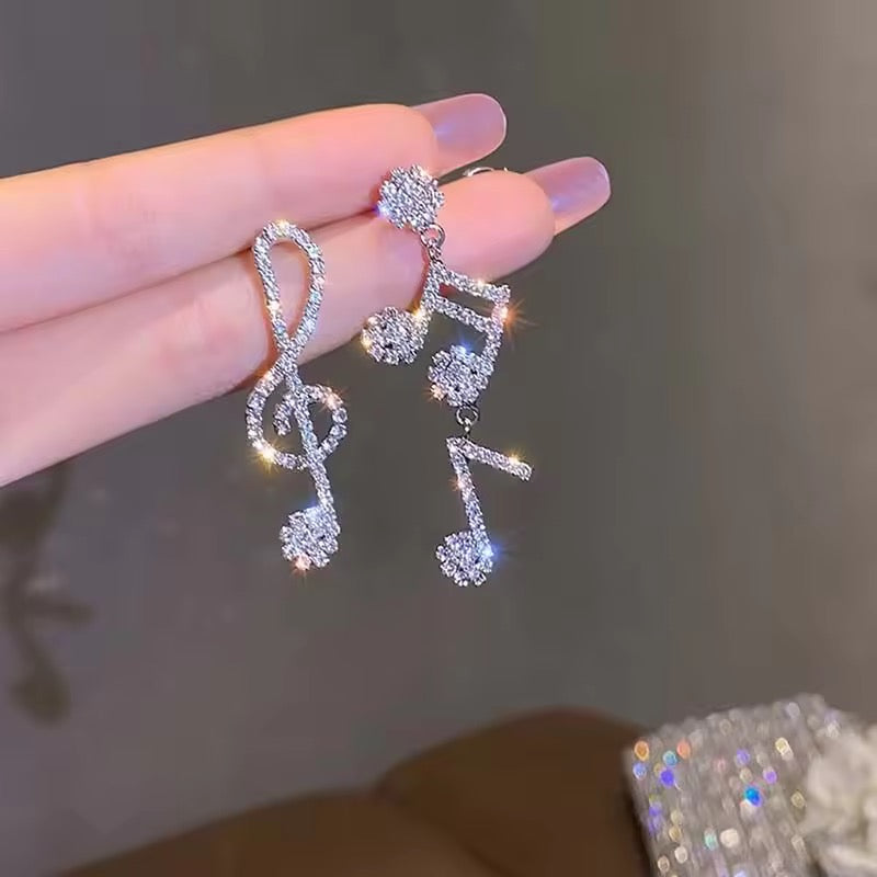 Crystal Musical Notes Earrings